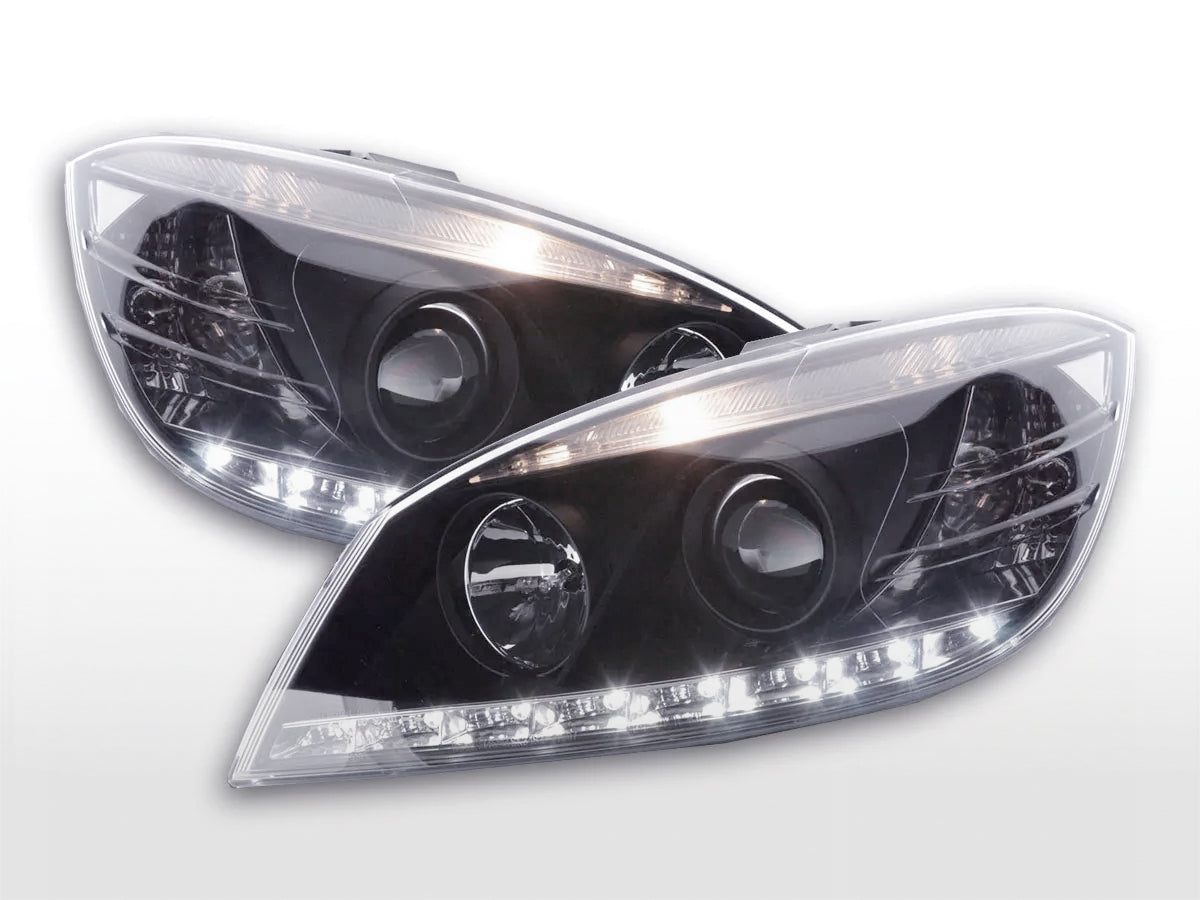 Scheinwerfer Set Daylight LED TFL-Optik Mercedes C-Klasse Typ W204 07-10 schwarz Scheinwerfer Set Daylight LED TFL-Optik Mercedes C-Klasse Typ W204 07-10 schwarz